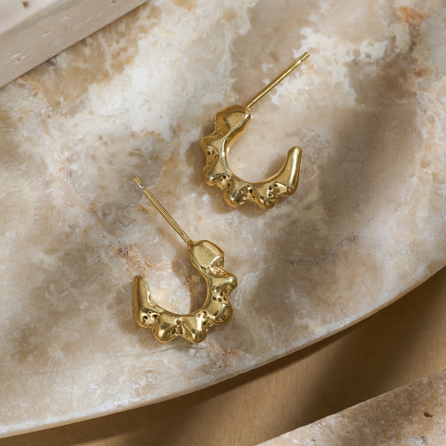 Coral Huggie Earrings