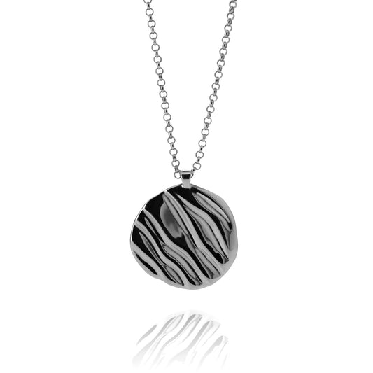 Ripple Pendant Necklace - Recycled Silver