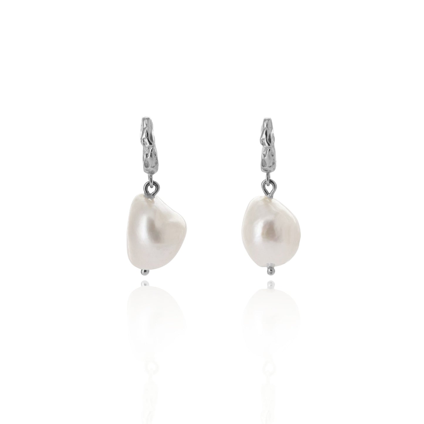 Pearl Drop Earrings - Recycled Silver