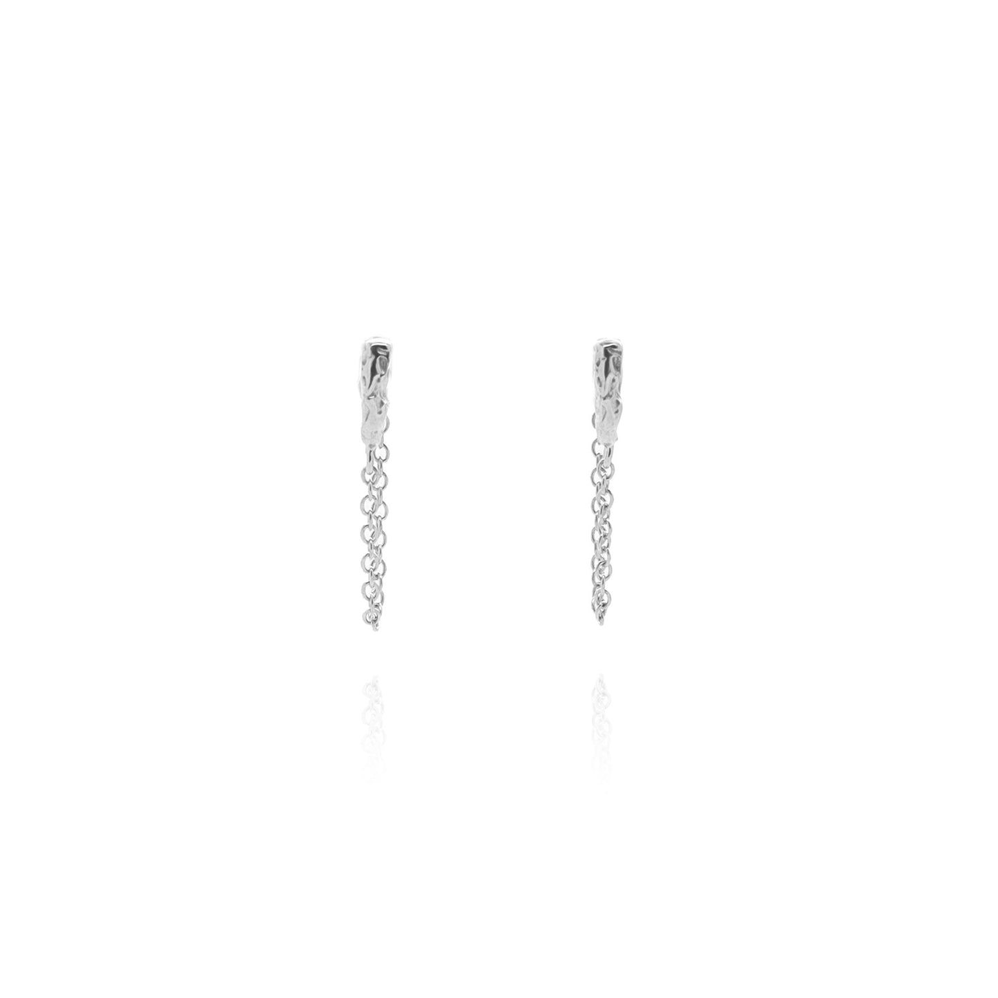 Shard Chain Drop Earrings - Recycled Silver