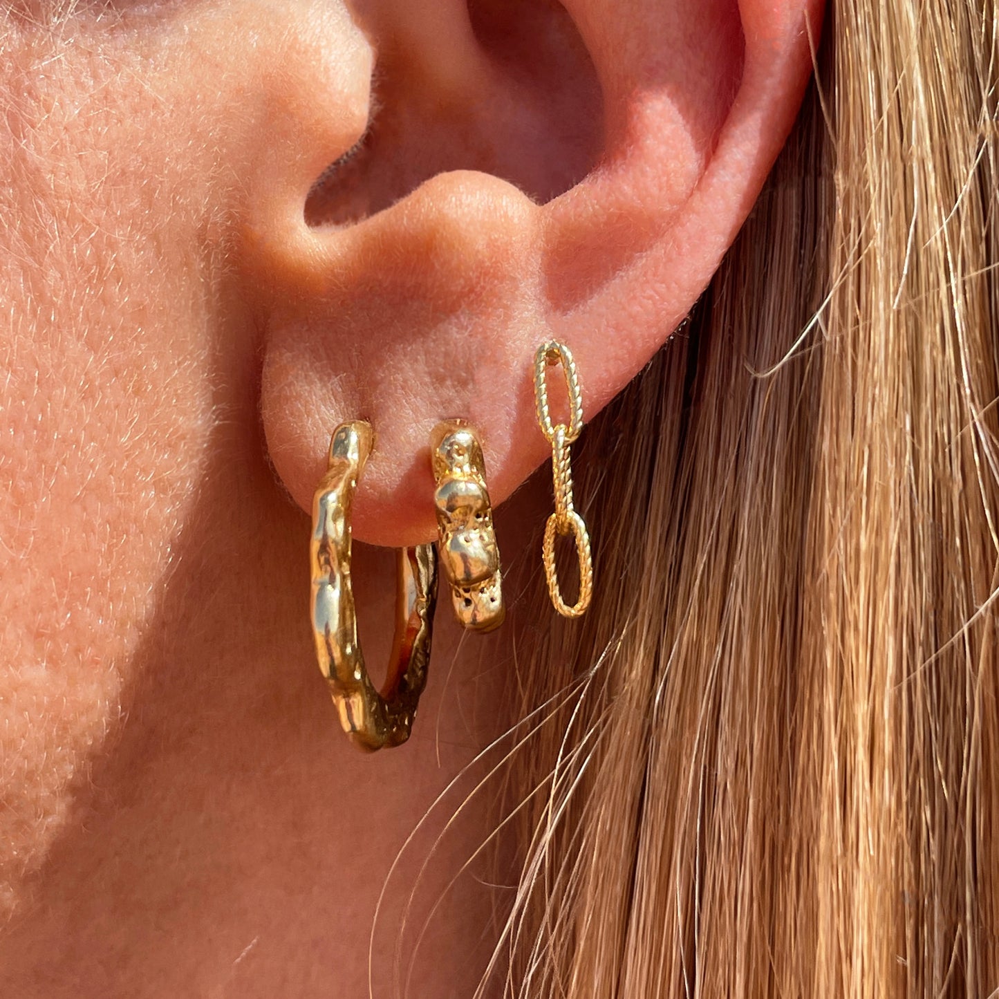 Twisted Chain Studs - Gold Vermeil