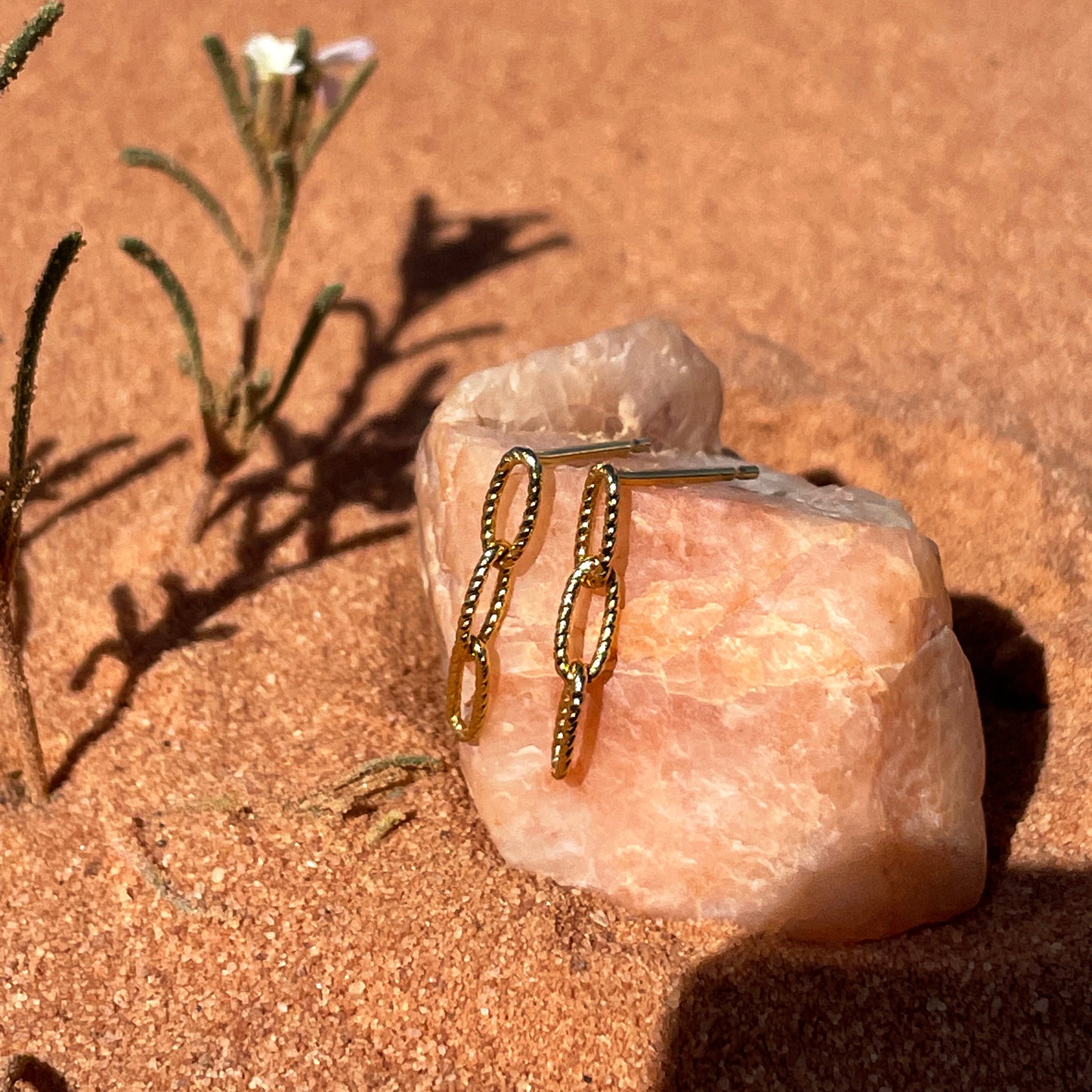 Twisted Chain Studs - Gold Vermeil