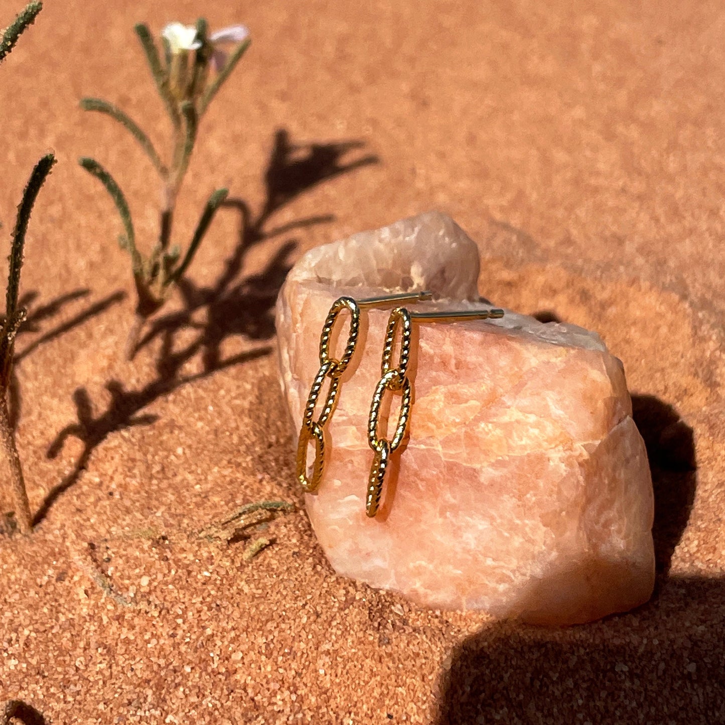 Twisted Chain Studs - Recycled Silver