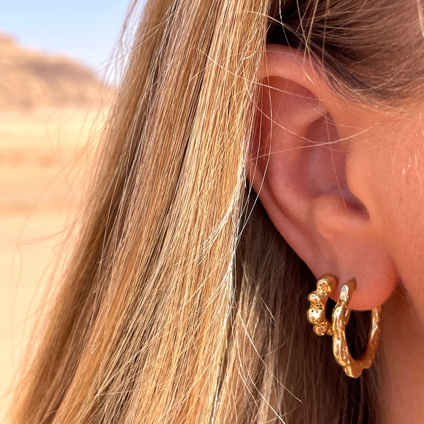 Coral Huggie Earrings - Gold Vermeil