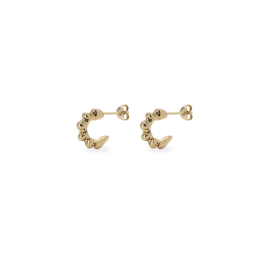 Coral Huggie Earrings - Gold Vermeil