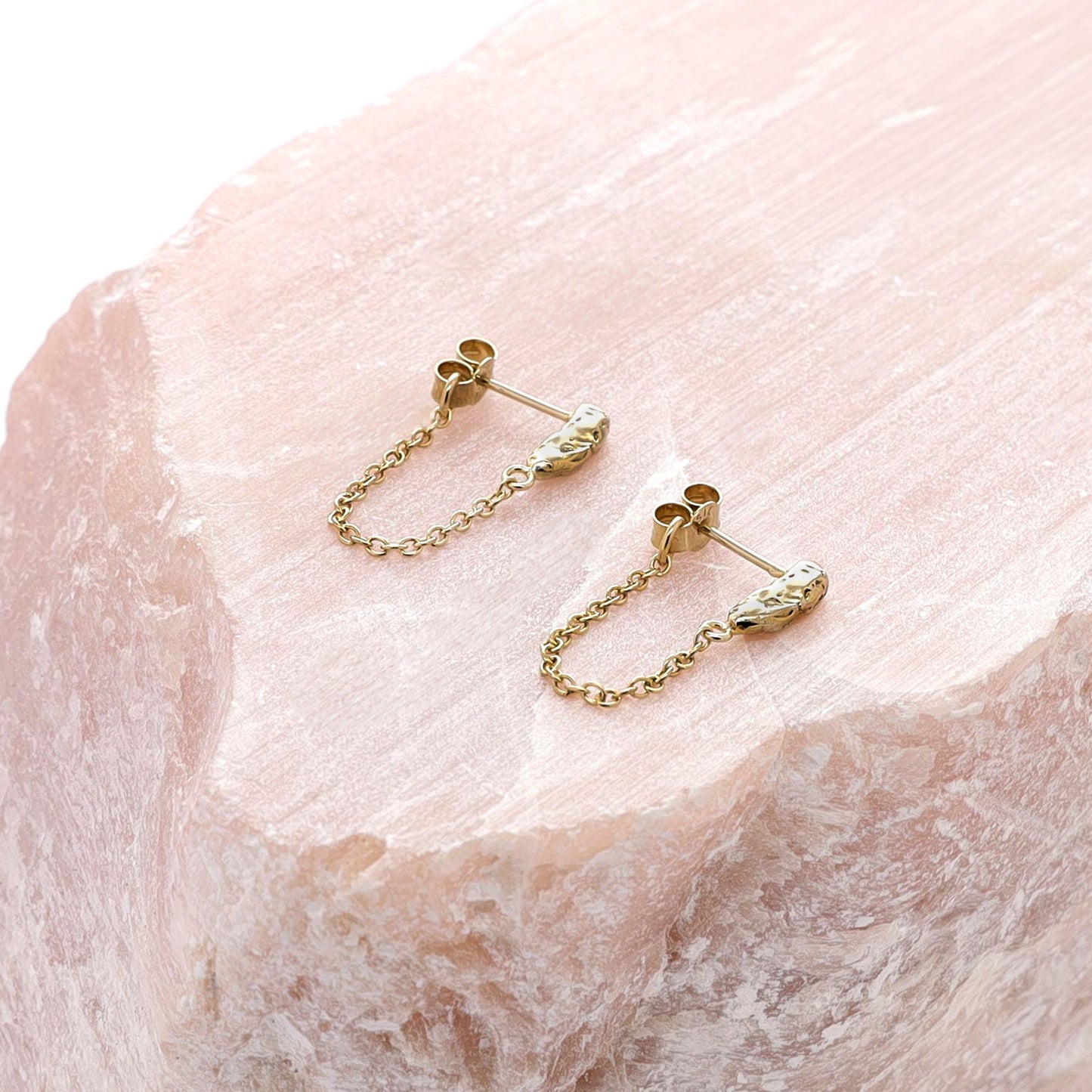 Shard Chain Drop Earrings - Gold Vermeil