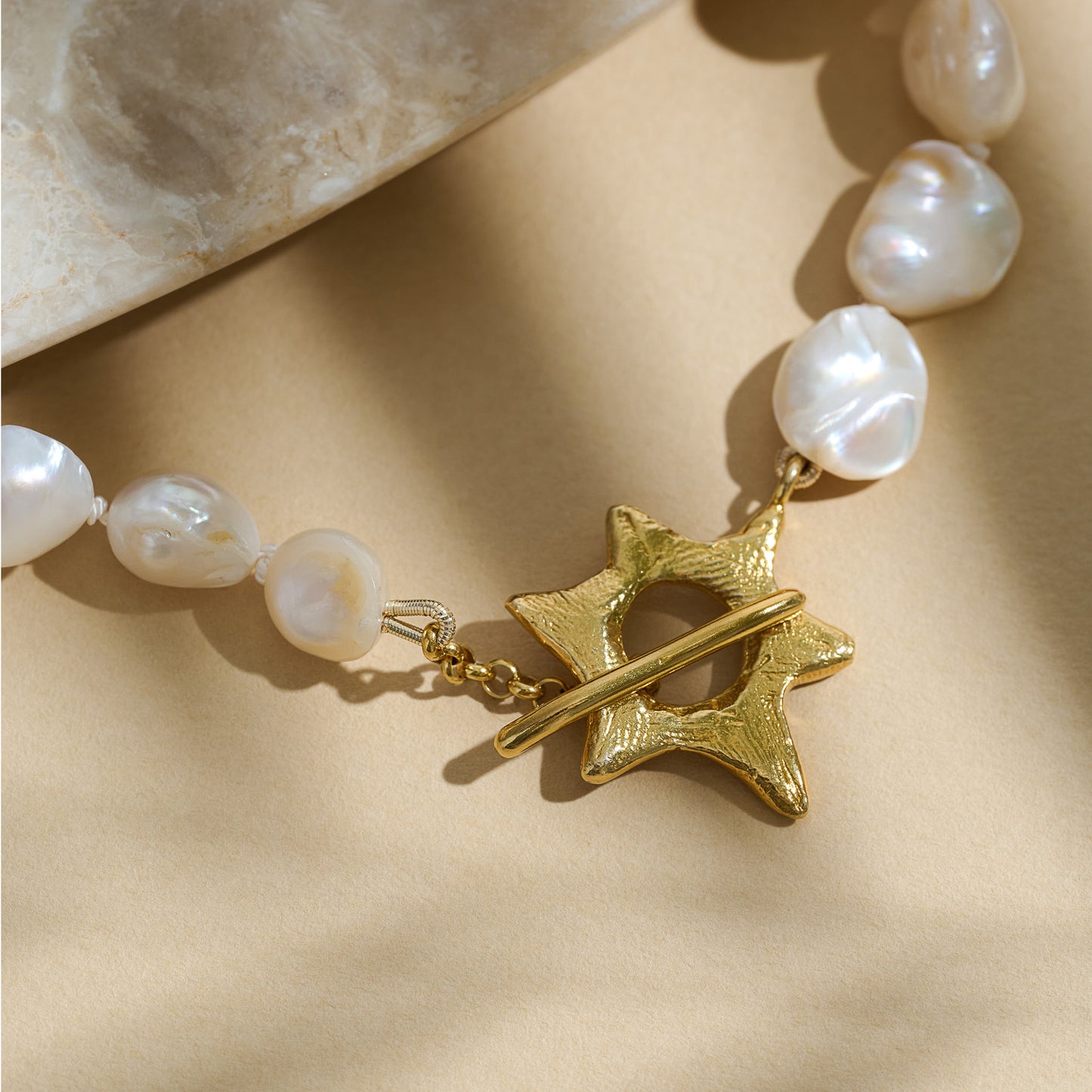 Solar Pearl Necklace - Gold Vermeil