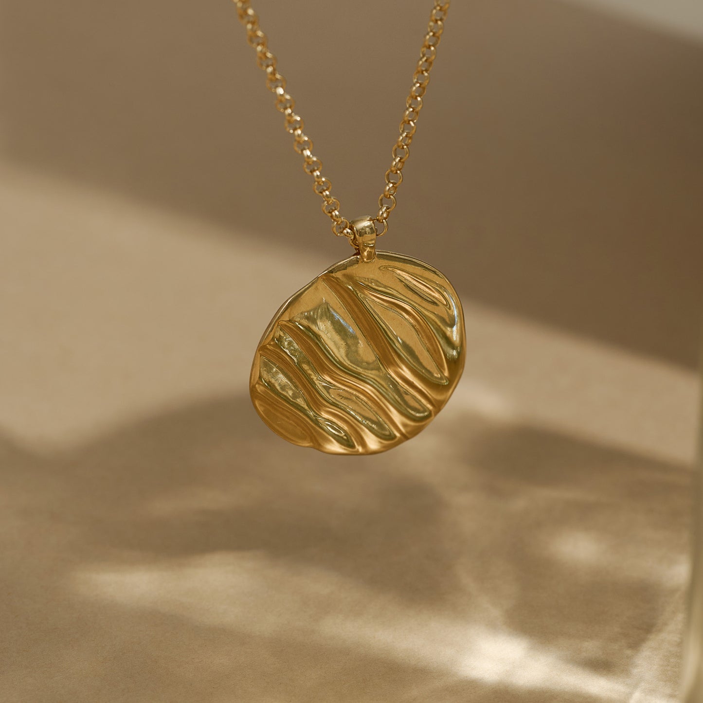 Ripple Pendant Necklace - Gold Vermeil