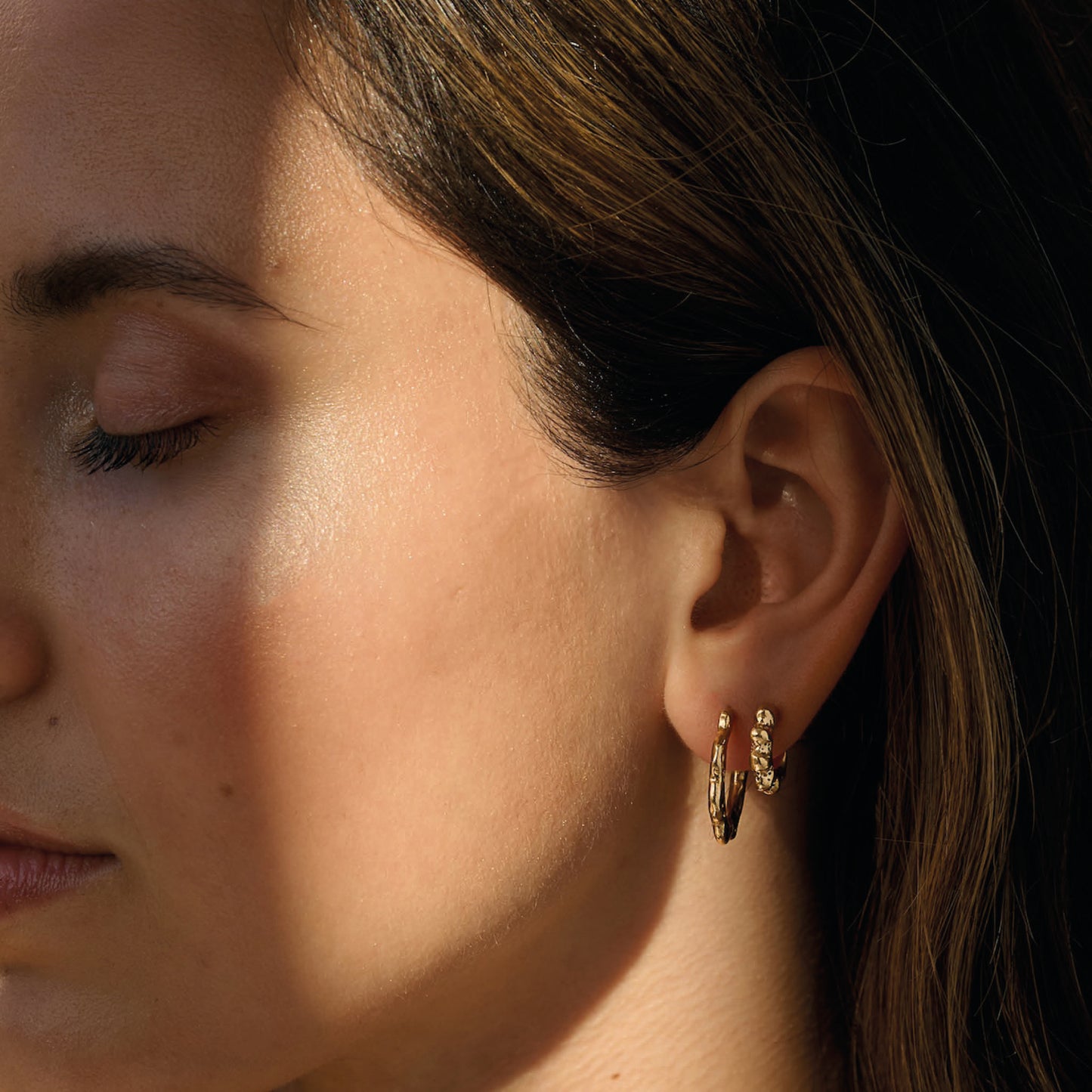 Coral Hoop Earrings