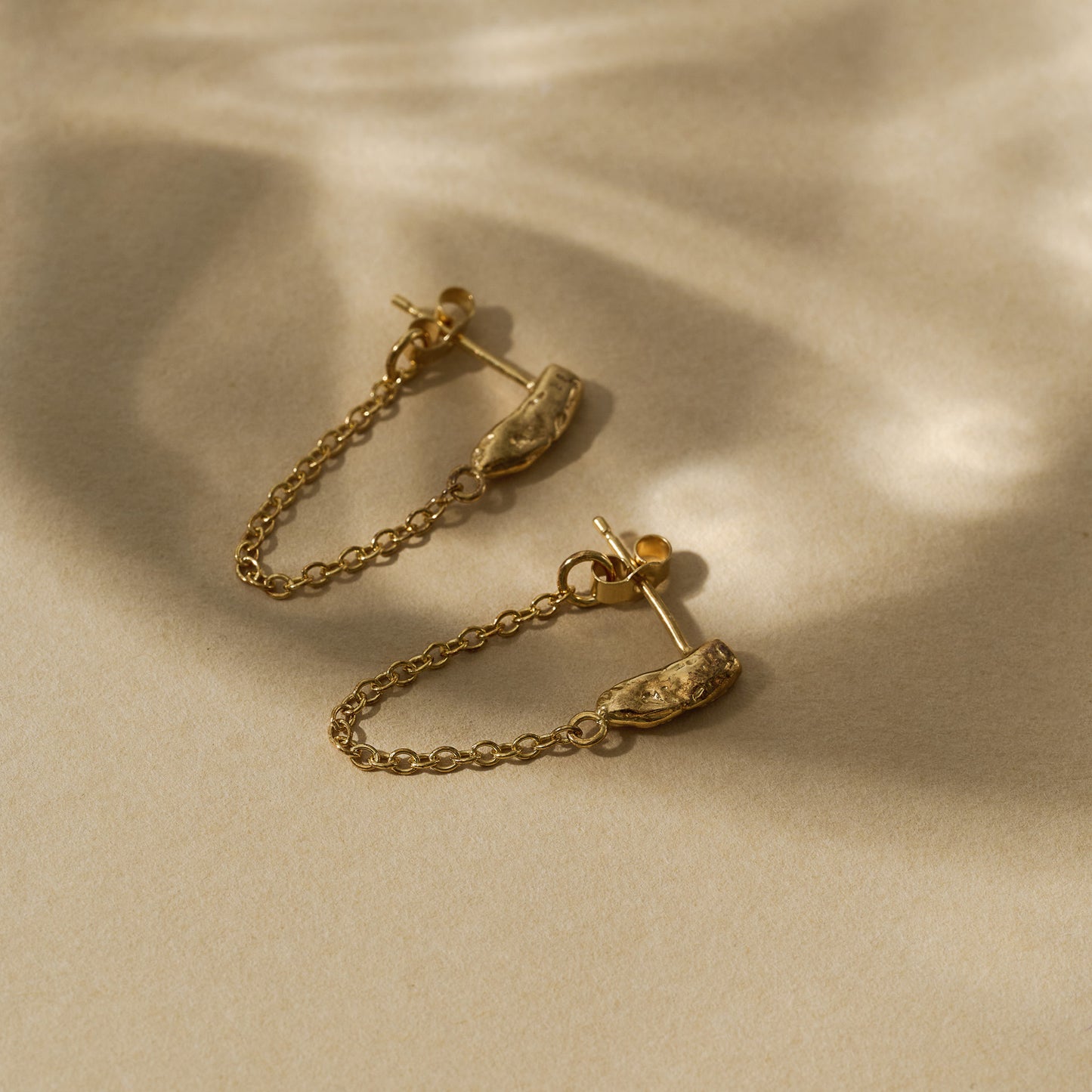 Shard Chain Drop Earrings - Gold Vermeil