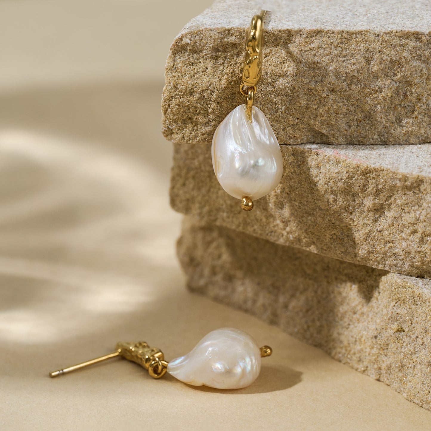 Pearl Drop Earrings - Recycled Silver