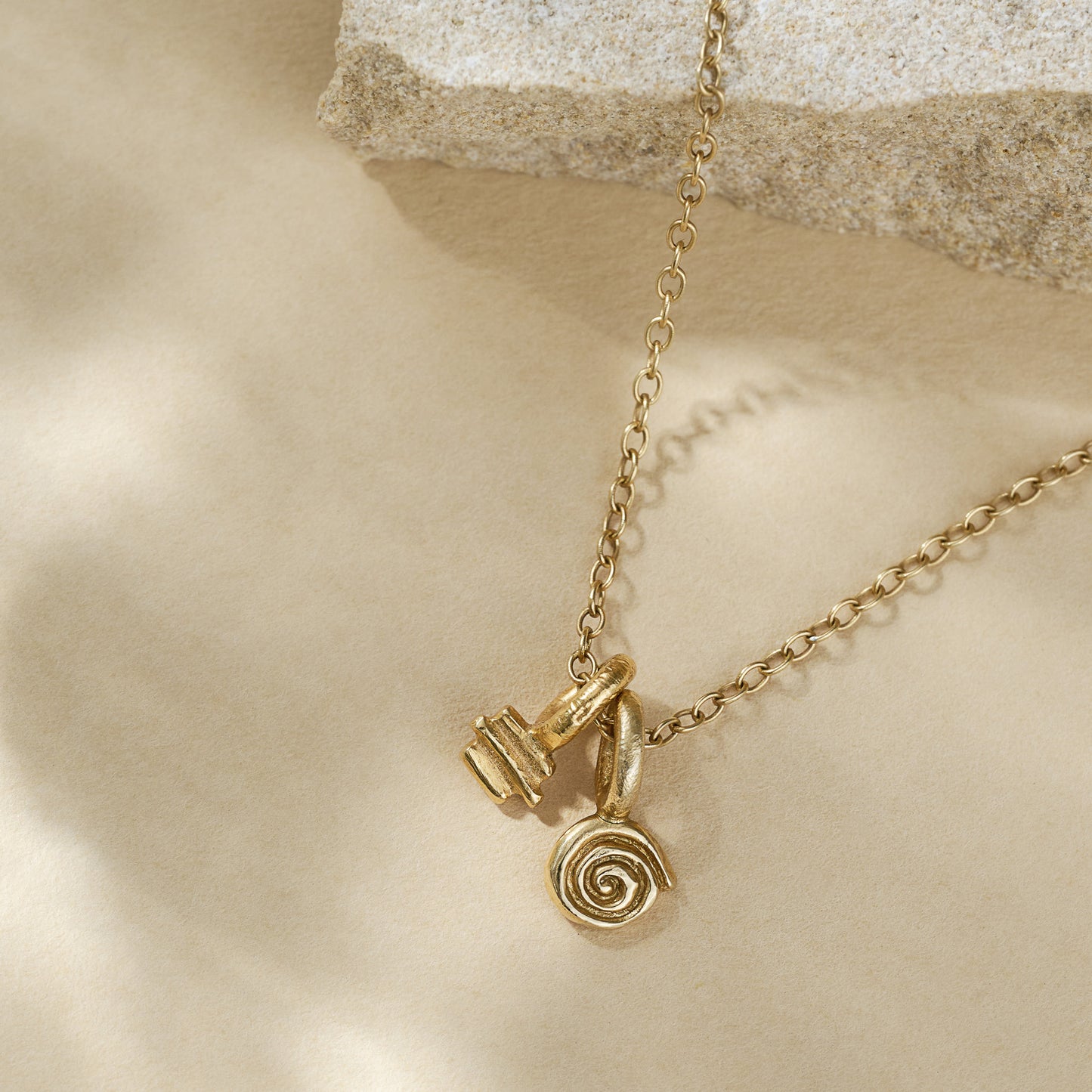 Labyrinth Charm Pendant - Gold Vermeil