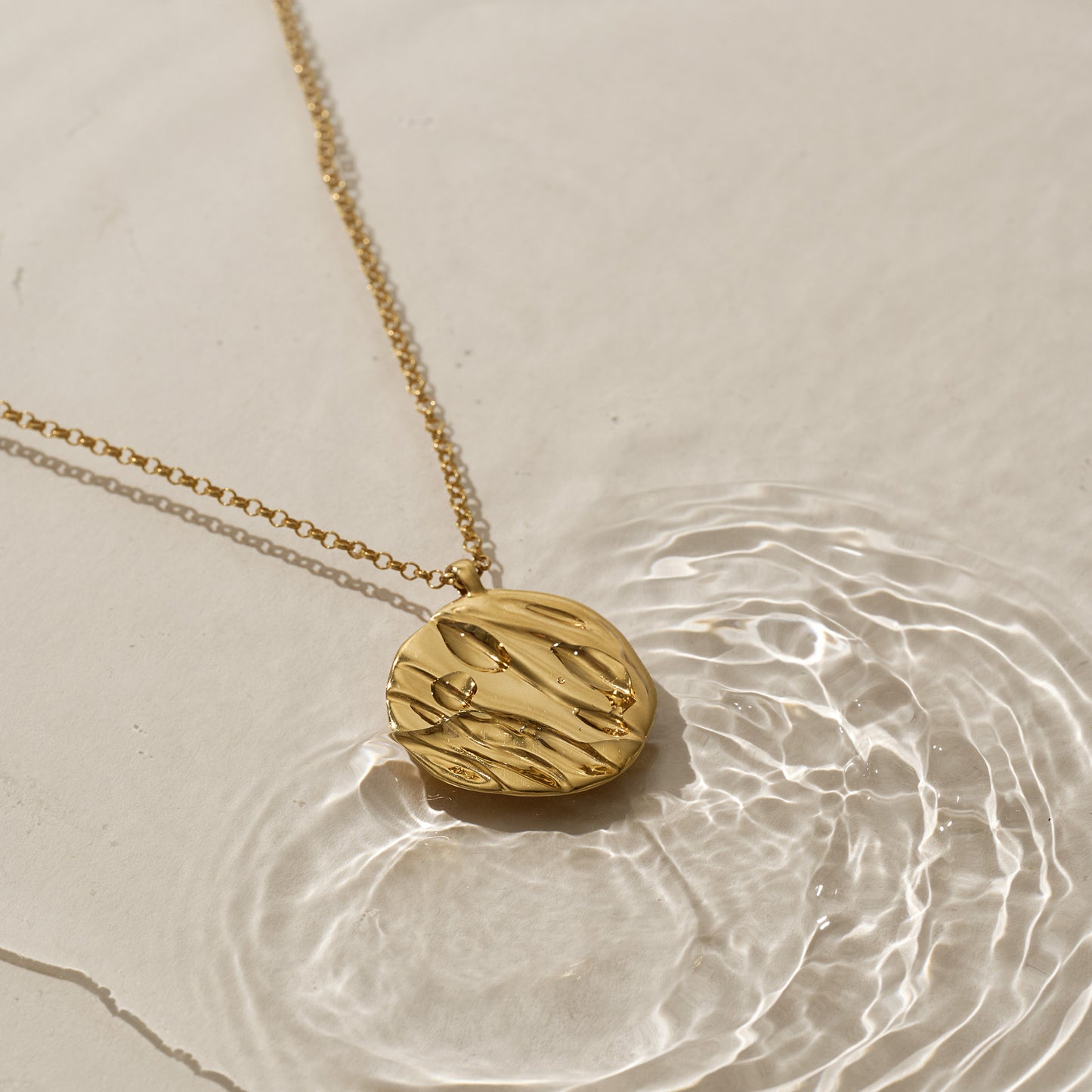 Ripple Pendant Necklace - Gold Vermeil