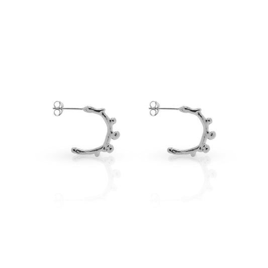 Orbit Hoop Earrings - Recycled Silver