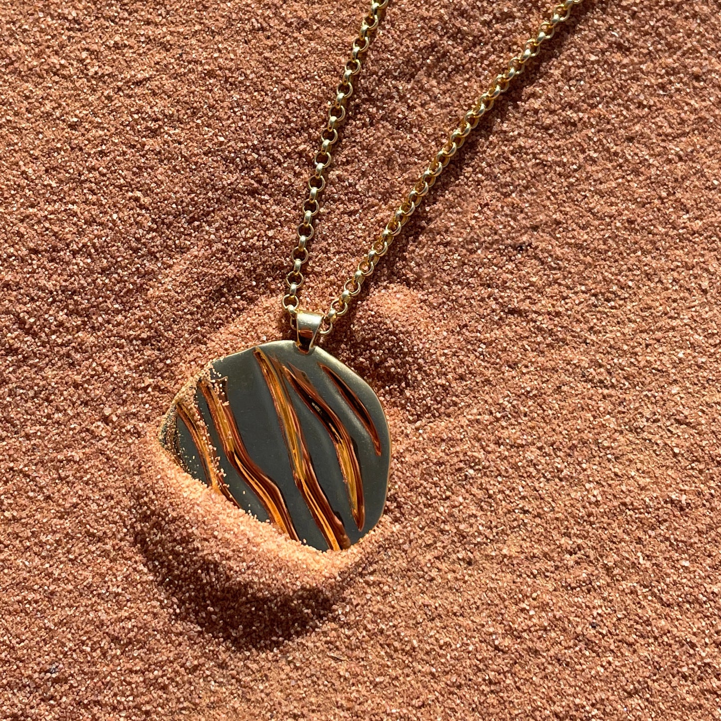 Ripple Pendant Necklace - Gold Vermeil