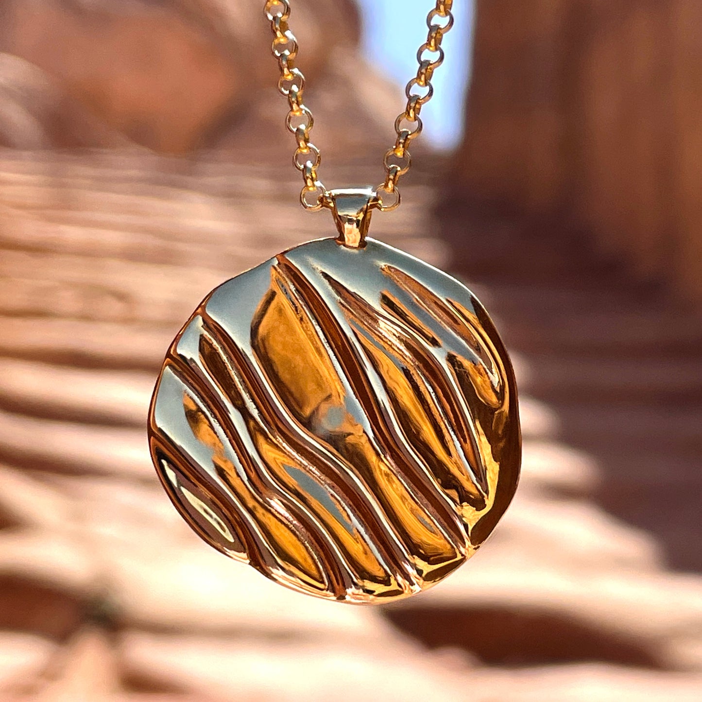 Ripple Pendant Necklace - Gold Vermeil